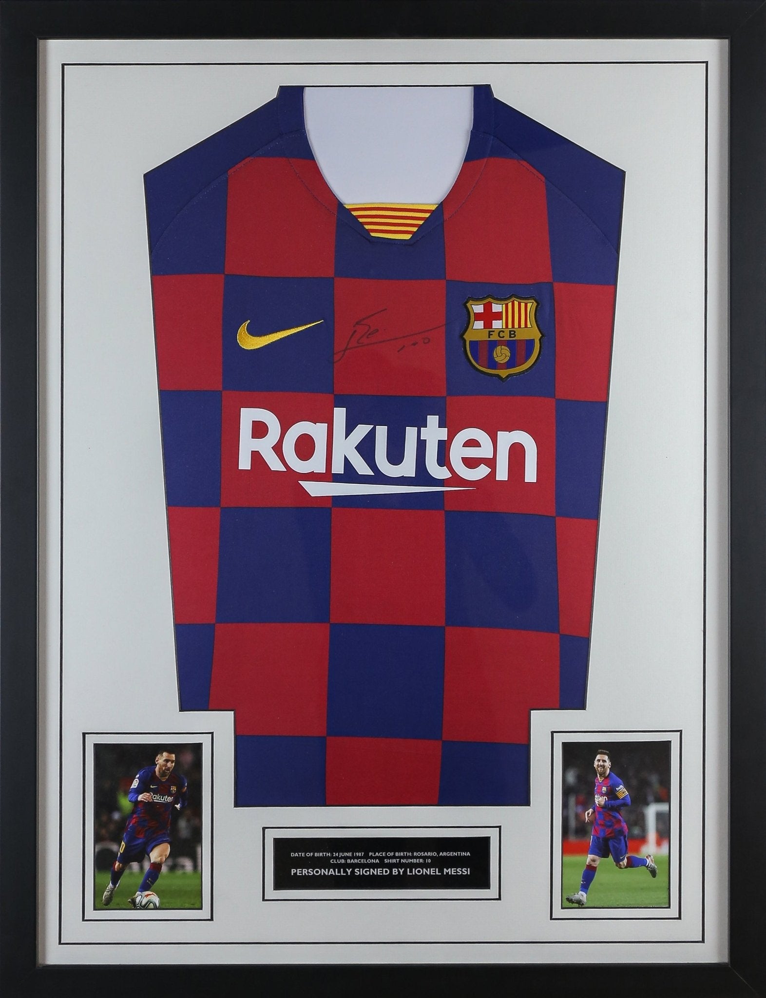 Messi Signed Shirt Framed Display - Memorabilia Framers Shop